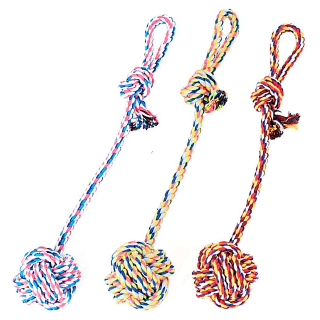 

Dog Rope Toy Interactive Training Cotton Teething Chew Toy Pet Tug Toy Dogs Toys Puppy Chew Rope Knot Durable Braided Dog Toys