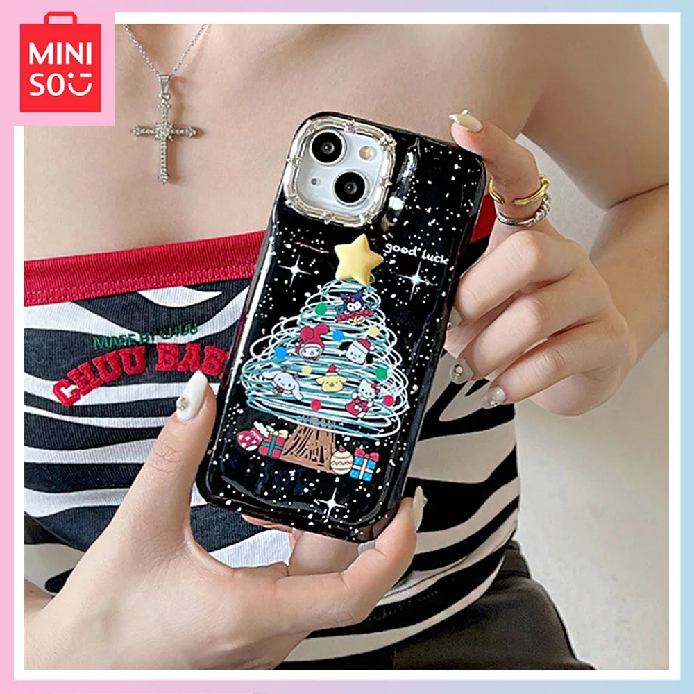 

Miniso Hello Kitty Cute Ins Cartoon Christmas Tree iPhone15PromMax Phone Case 13/11 Anti-Fall Xs/8P Girl Birthday Christmas Gift