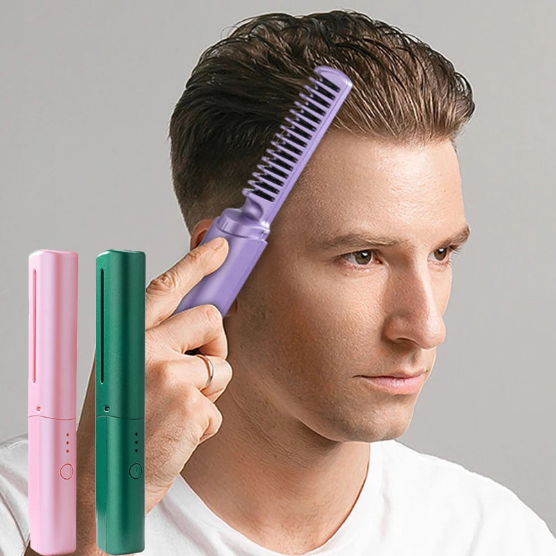 MenHairStraightenerBrushHotAirBrushNegativeIonsDoNotHurt