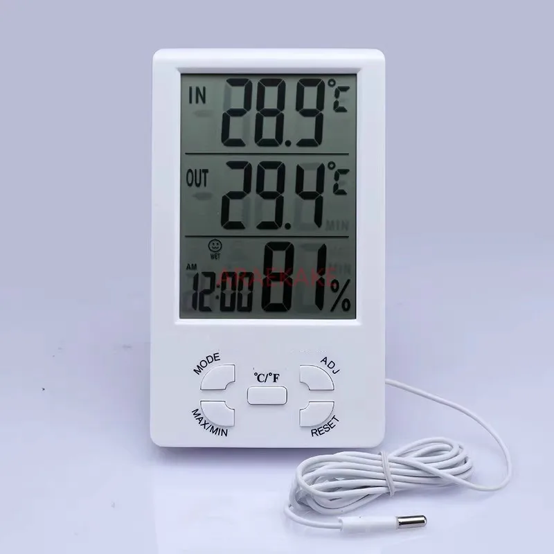Indoor and outdoor electronic temperature and humidity meter memory aquarium fish tank thermometer household with probe