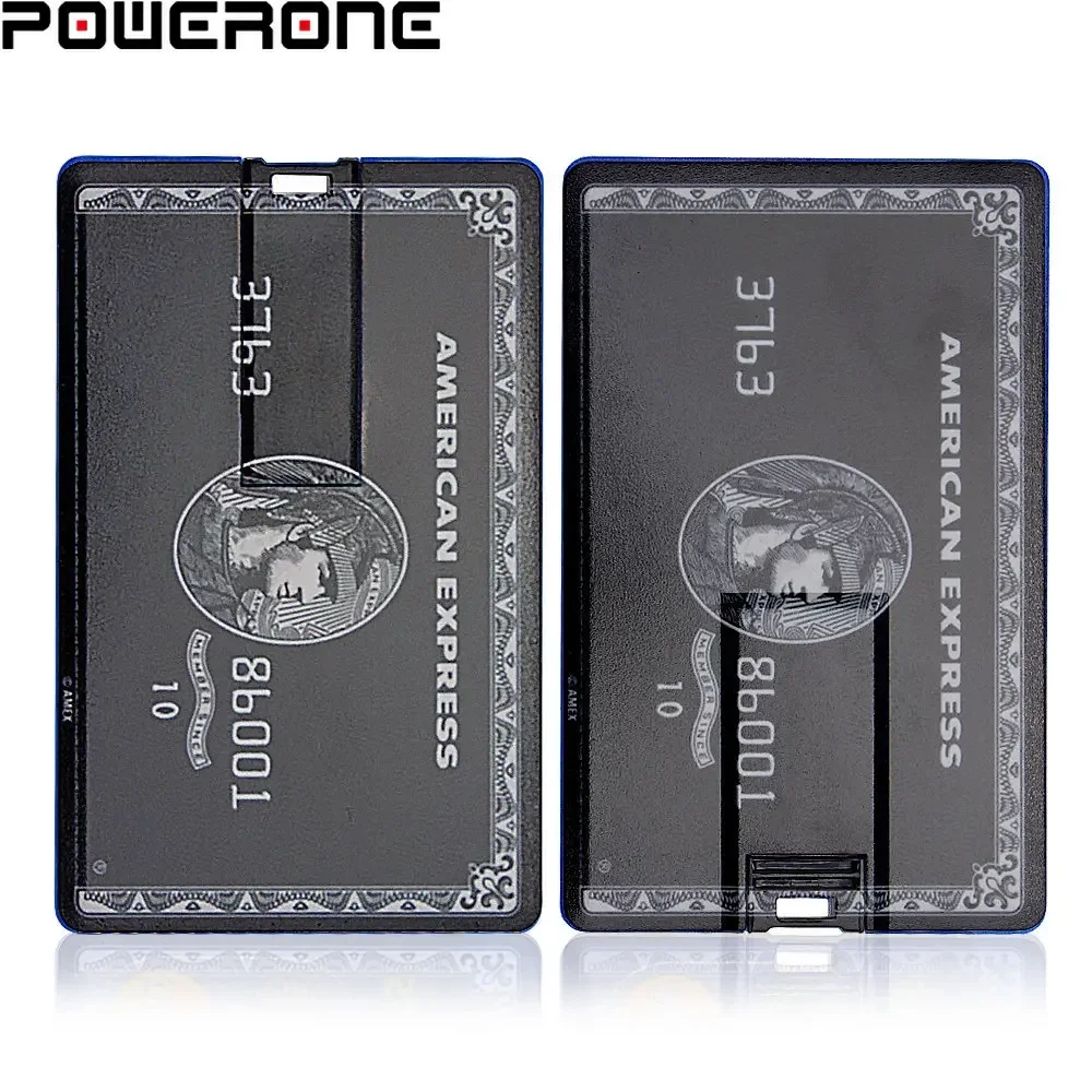POWERONE 방수 USB 플래시 드라이브 64GB 슈퍼 슬림 신용 카드 펜 드라이브 32GB 은행 카드 모델 메모리 스틱 16GB Pendrives 8GB