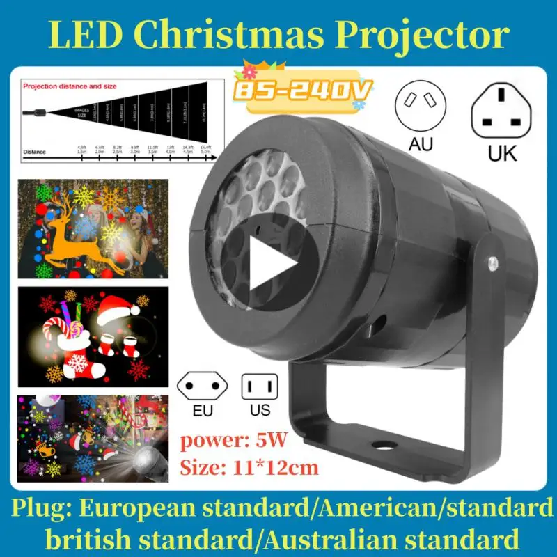 

LED Christmas Projector Lamp Rotatable Indoor Outdoor Projector Lamp Holiday Party Christmas Decoration LED Lighting EU/US