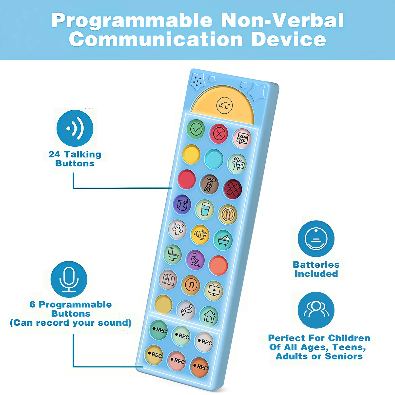 Autism Communication Device AAC Communication Device For Speech Therapy, Non Verbal Autism & Stroke Rehab. AAC Device With Programmable Function. Communication Cards For Autism Talking Aid For Autism - View #9
