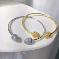 Fashion Arab Dubai Style Bracelet Luxurious Jewelry Copper Micro Inlay Zircon Oval Bangle Wedding Gift Jewelry for Women 1