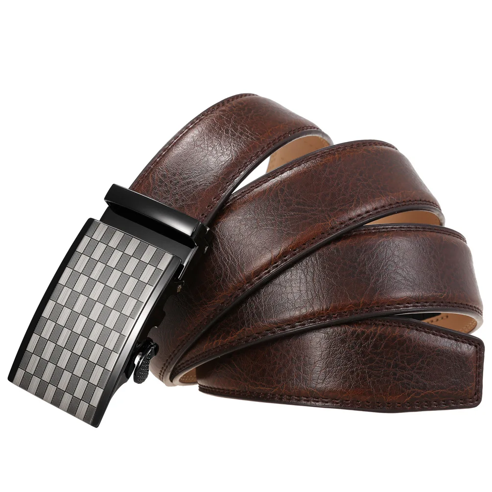 Genuine Leather Belt for Men with Automatic Buckle