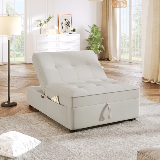 Divano letto, divano letto pouf pieghevole 4-in-1 sedia letto trasformabile  in letto con schienale