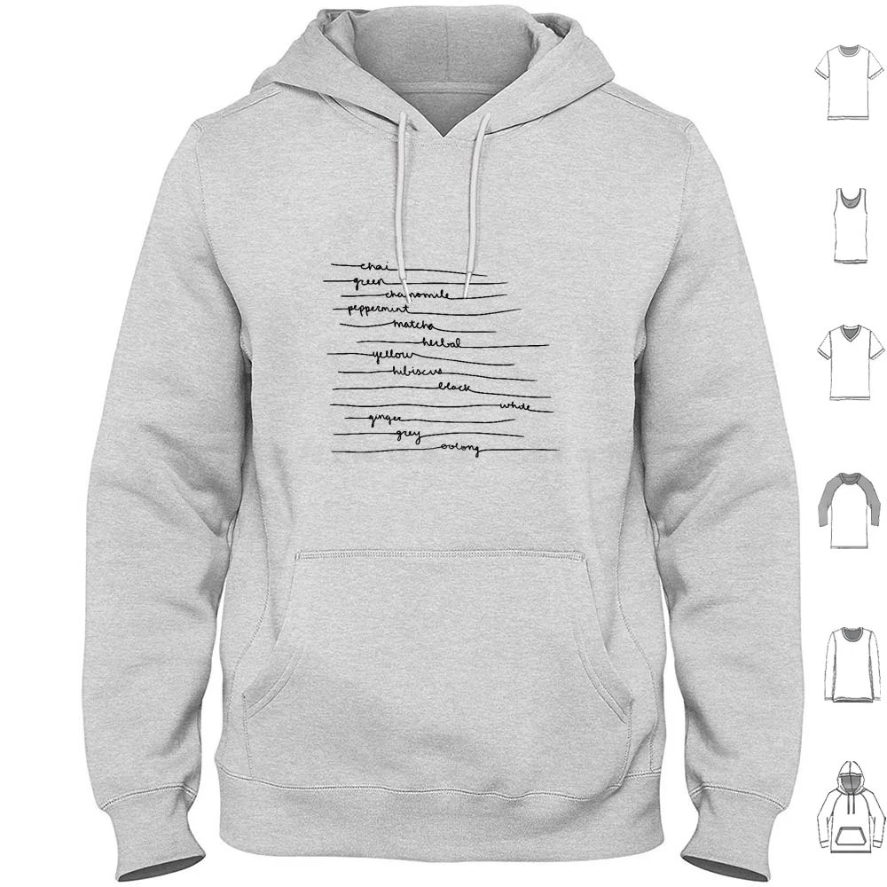 Sudadera con capucha de algodón, manga larga, Chai, verde, manzanilla, menta, Matcha, hierbas, amarillo