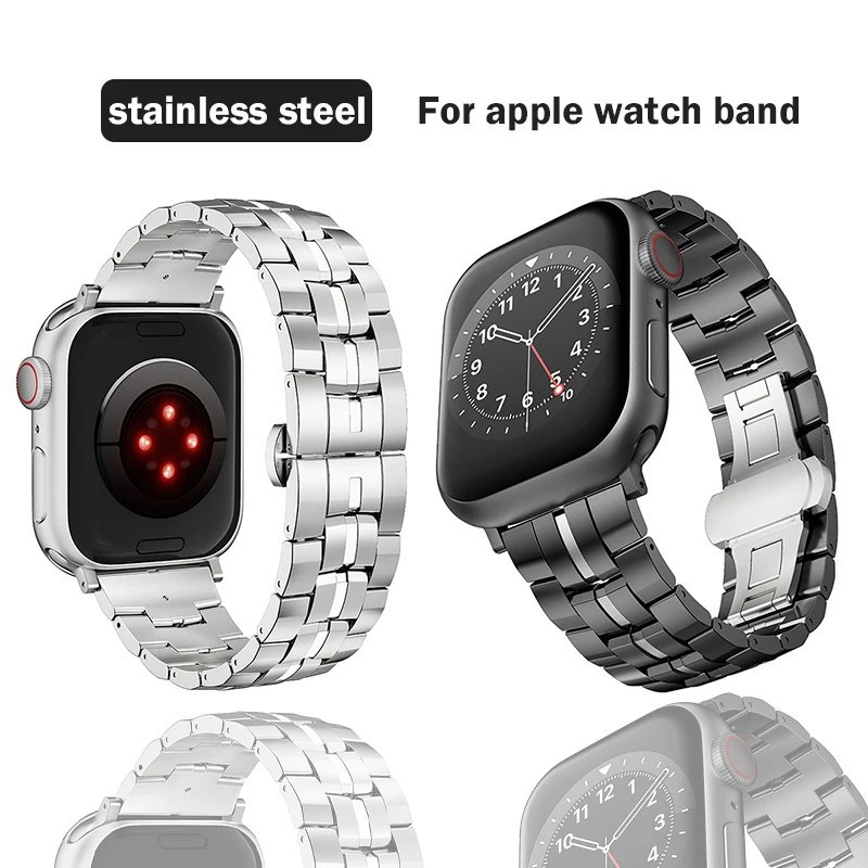 

Luxury Metal Strap for Apple Watch 49mm Band 45mm 44mm 41mm 40mm 42mm Stainless Steel Bracelet IWatch Ultra 9 8 7 SE 654 Ultra2