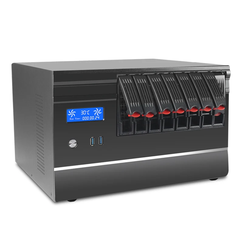 

8 Bay Storage Server Nas Case With Hot Swap Network Enclosure Chassis Support MATX