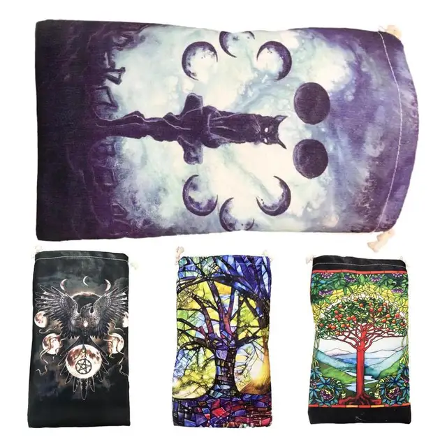 Tarot Kocka Táska Kártya Tartó Ékszer Tasak Hordozható Tároló Húzózsinórral