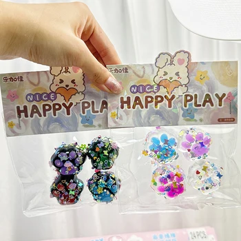 4pcs/bag Cat Paw Soft Squeeze Toys Cute Slow Rebound Decompression Toys Backpack Keychain Children's Gifts