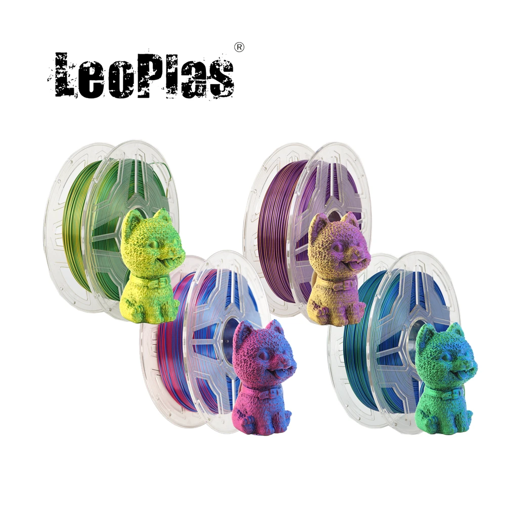 LeoPlas Ultra Bicolor Silk PLA Filament 1.75mm 1kg For FDM 3D Printer Pen Consumables Printing Supplies Plastic Material