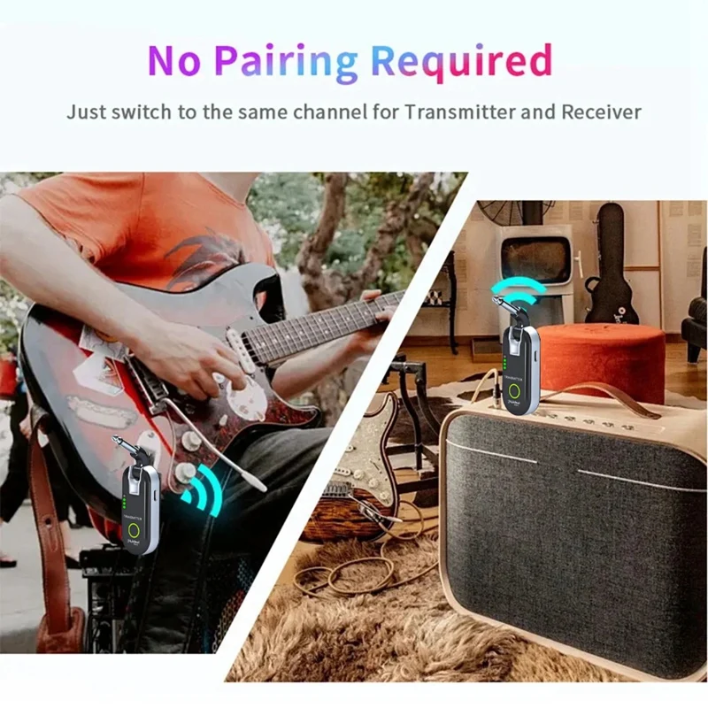 A64T-NEW M33 2.4GHZ Wireless Guitar System Rechargeable Audio Transmitter Receiver 50M Transmission Life Real-Time Transmiss
