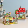 3D Exquisite Paper Puzzles Children's Handmade DIY Toys IceCream French-Hotel Flower-shop Supermarket  WL 4