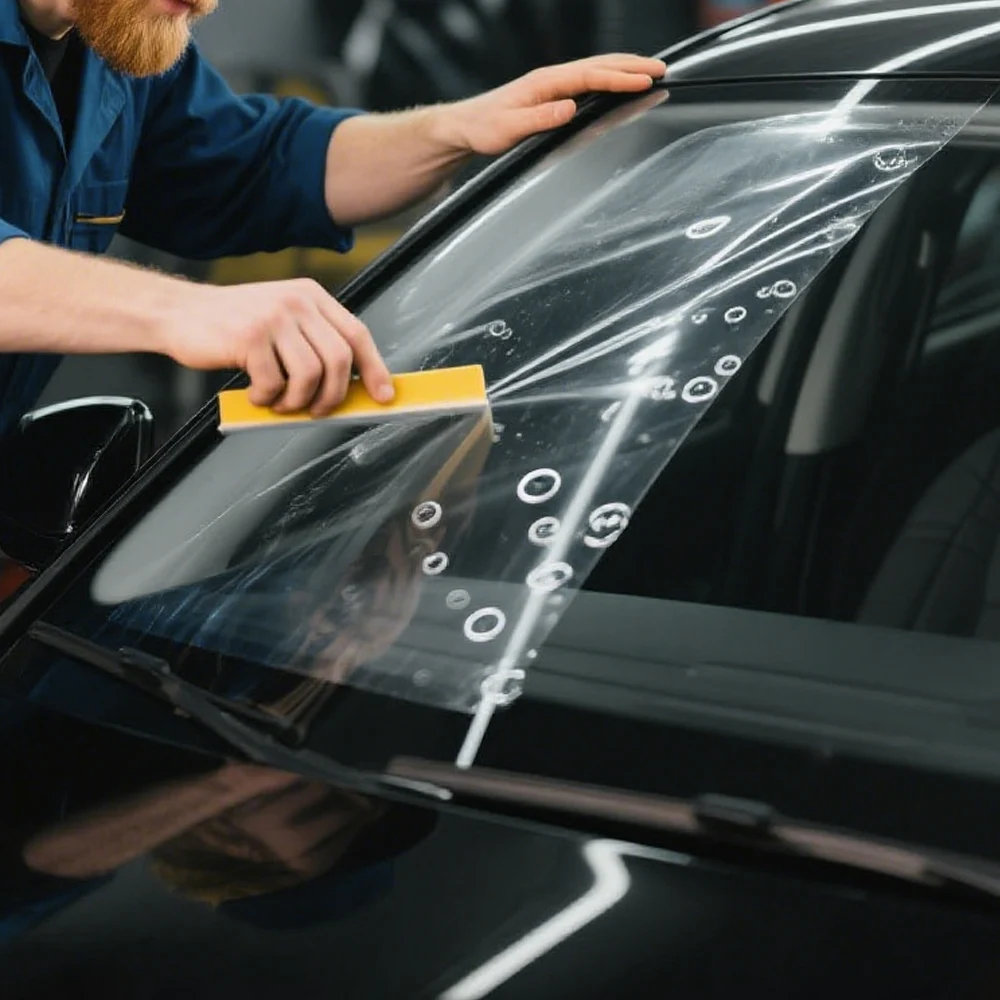 Autotürschwellenfolien, transparent, kratzfest, Auto-Hautschutzfolie, Wickelaufkleber, wasserdichter Aufkleber für Autozubehör – Detail 5