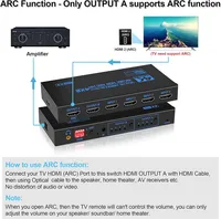 HDMI Matrix 4X2 with Audio 4K 60Hz HDMI 4 in 2 out Matrix Switch splitter HDCP 2.2 EDID Audio for PS4 Xbox DVD HDTV amplifier - Image 3