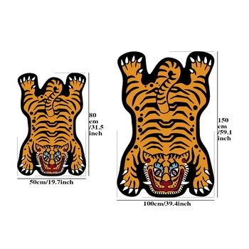 Tiger Carpet Bedroom Home Cute Animal Rug Living Room Decor Area Rugs Kid Creativity Cartoon Bedside Floor Mat Anti-slip Doormat 4