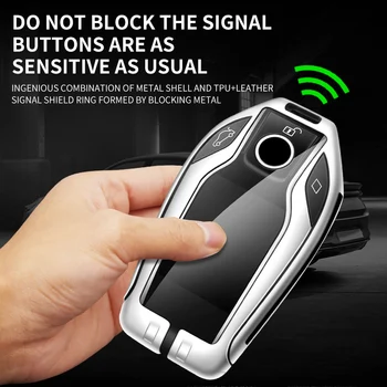 In Lega di zinco Auto Display A LED Della Copertura Della Cassa Chiave Borsette Per BMW 5 Serie 7 X3 X4 X5 X7 G30 G05 G07 G02 G11 G12 G32 G31 i8 Accessori - In Lega di zinco Auto Display A LED Della Copertura Della Cassa Chiave Borsette Per