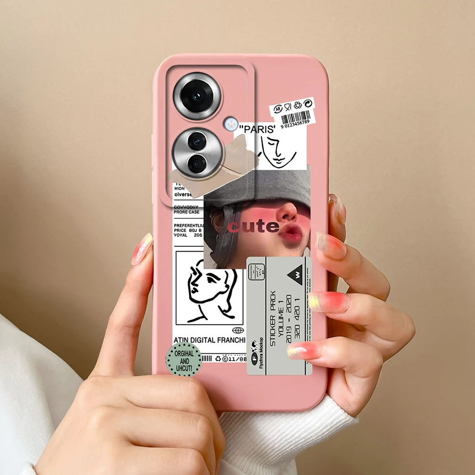 Stylish Cute Girl Shockproof Liquid Phone Cover - Smooth and Fashionable Design