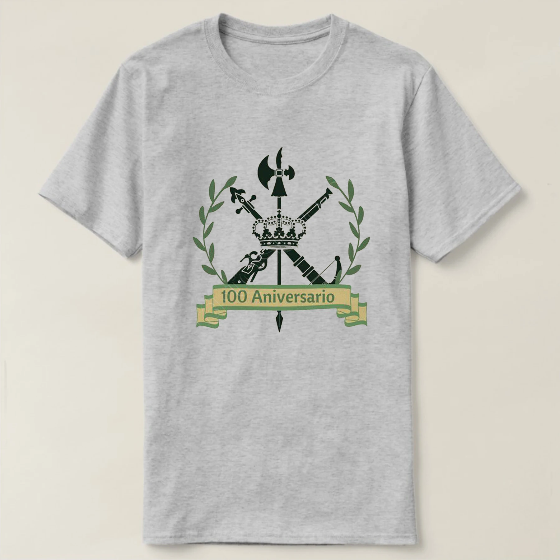 

100 ° юбилея Испании. 100% Algodón с высоким качеством, Cuello Round Do, De Gran tamaolo, Casual