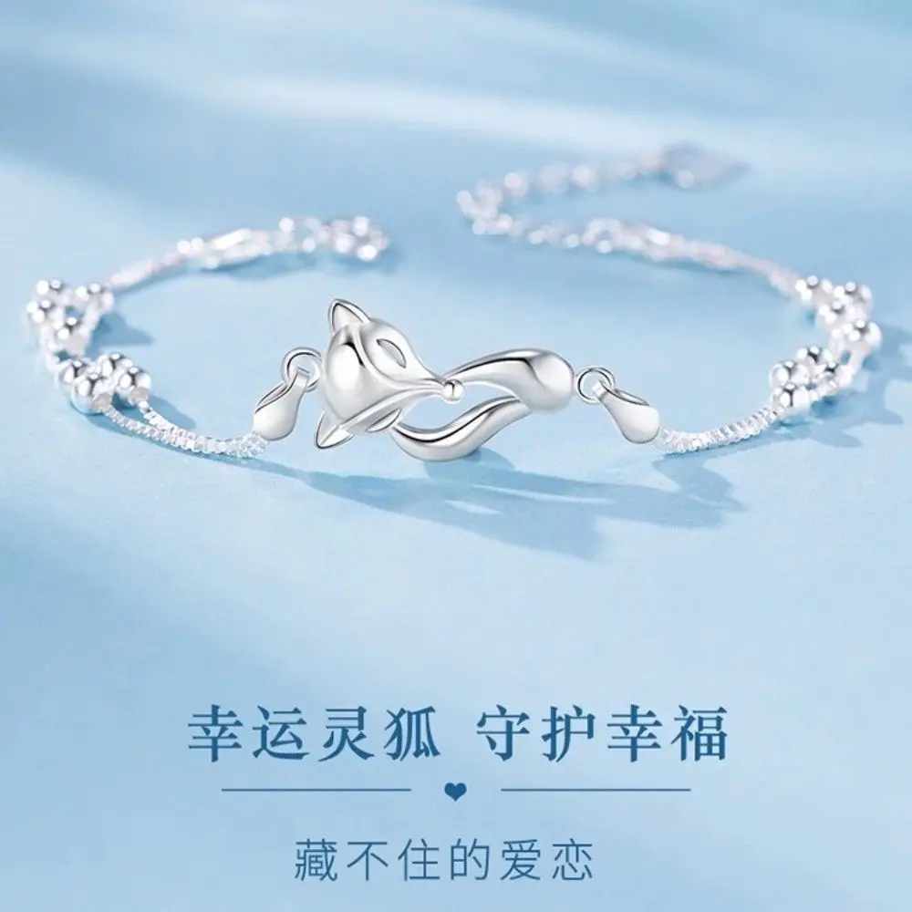 A pure silver bracelet with a small fragrance and sweet ancient fox style symbolizing a fairytale like encounter as a gift
