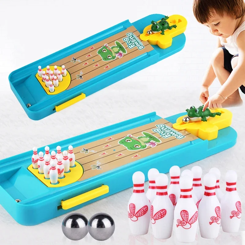 Table Top Mini Bowling Game Set-Tabletop Board Mini Arcade Desktop Tiny Bowling Shooting Alley Office Desk Small Finger Toys