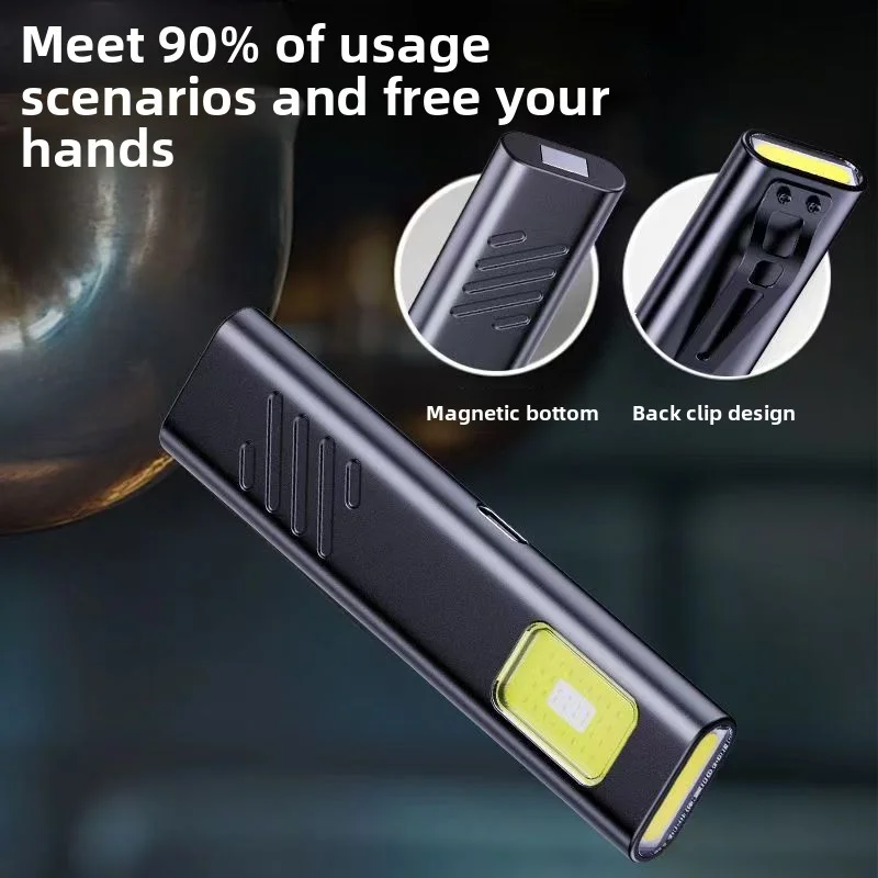 Rechargeable Mini LED Keychain Flashlight 800LM Portable Magnetic Pocket Torch Work Camping Emergency Car