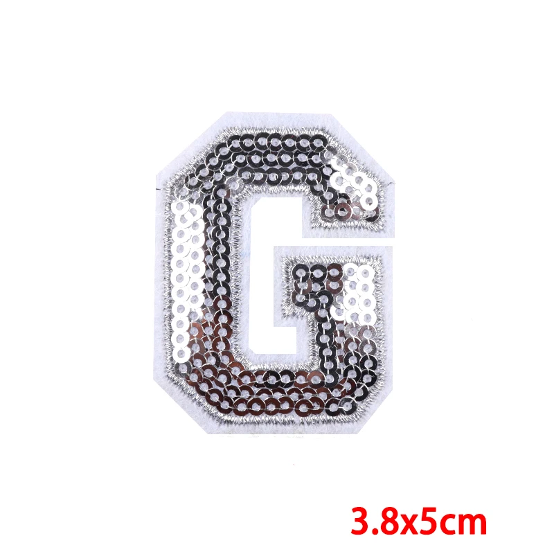 26 silberne Rand-Pailletten, englische Buchstaben-Kombination, Stickerei-Aufnäher, Buchstaben-gestickte Aufnäher auf Rucksack, Schuhe, Hut, Aufnäher zum Selbermachen – Detail 9