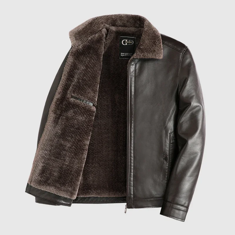 

Men's Winter Comfort Warm Jacket Plush Thick Leather Loose Fashion Jacket