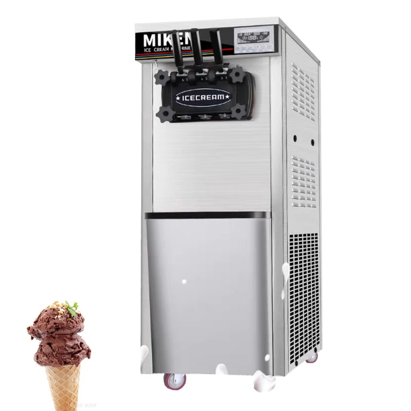 

Soft Ice Cream Machine Commercial Electric Three Flavors Large Output 220V / 110V Kitchen Appliances