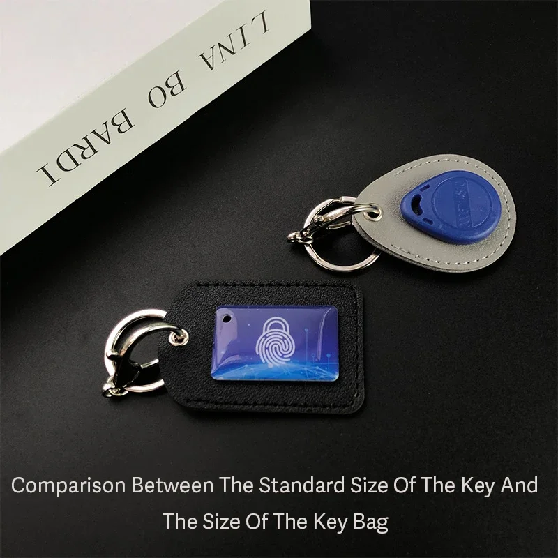 PU Leather Card Holder Key Ring Water Drop Shaped Key Case Keychain Doorlock Access Control Tags Keyfob Tag ID Card Case For Key Organizer Key Protector Key Case Key Purse Key Holder