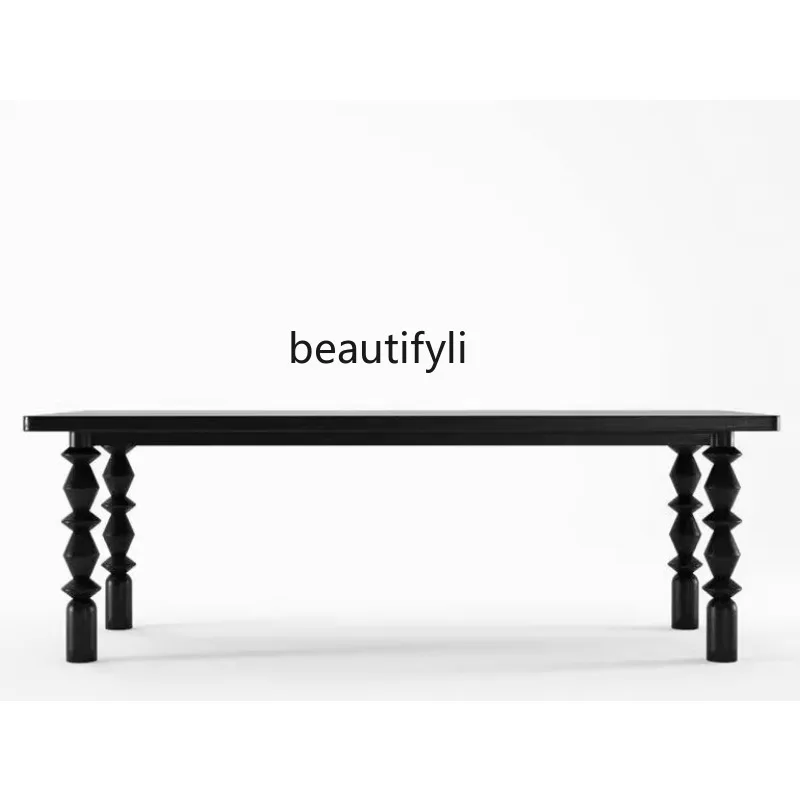 

Solid Wood Dining Table Vintage Conference Table Creative and Slightly Luxury Coffee Table Designer Desk Workbench Long Table