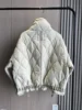 Quilted coat for women ETJ 2024traf QUILTED JACKET WITH TIES new beige drawstring high neck pocket clip cotton jacket for women 6