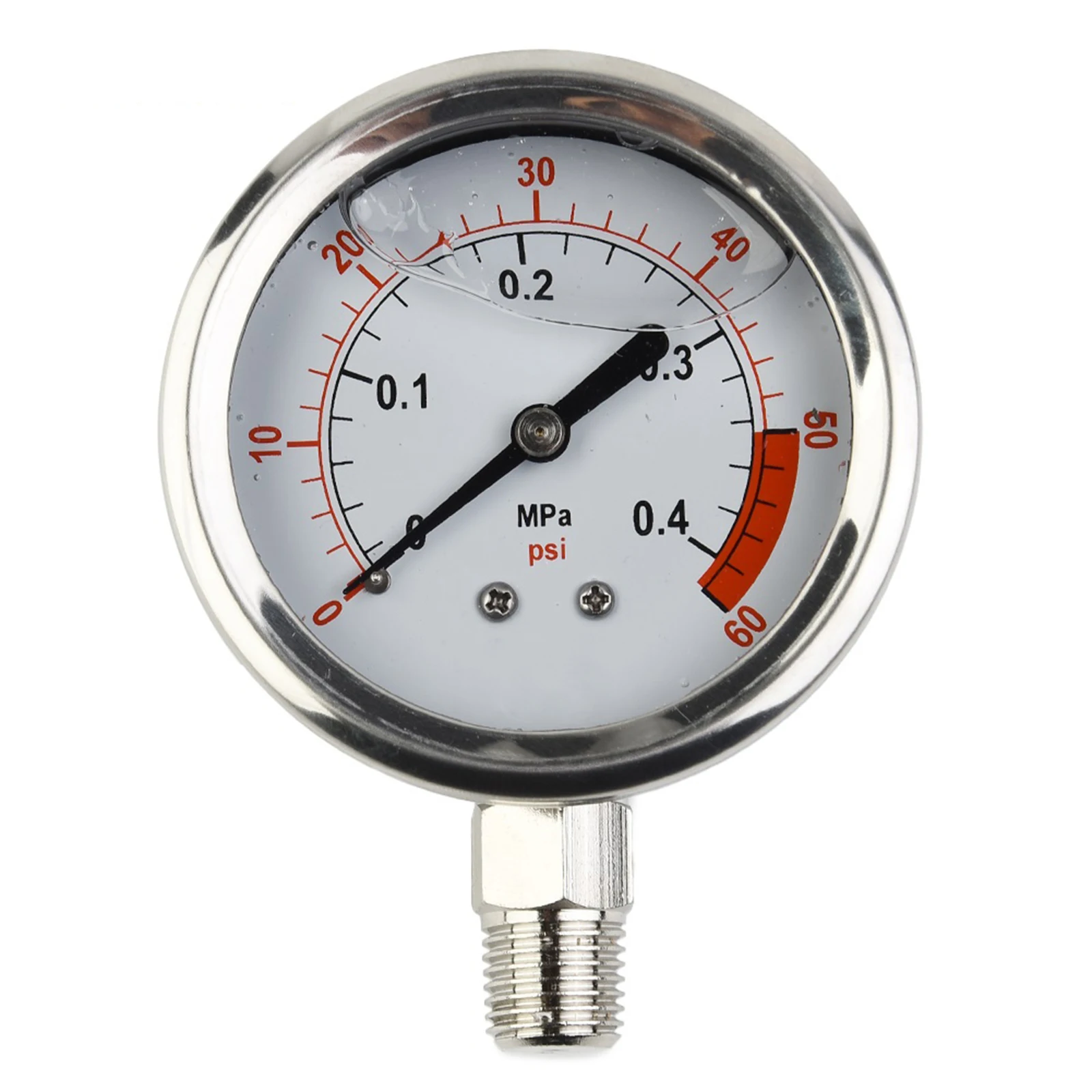 

Durable Stainless Steel Case 2 1/2 Dial Size Liquid Filled Pressure Gauge 1/4 NPT Lower Mount Wide Pressure Range