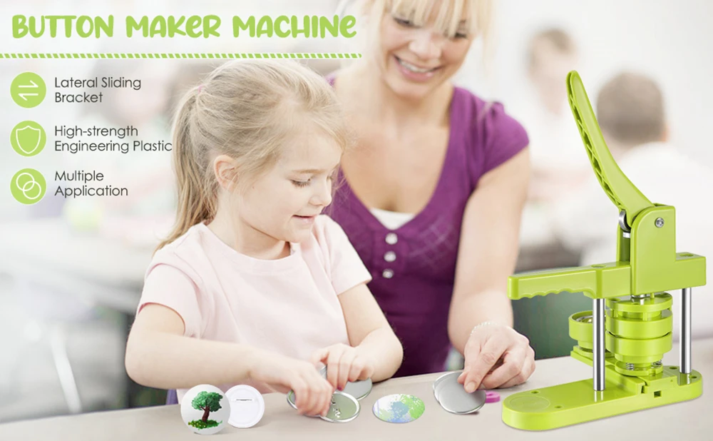 Description Picture 2 of itemDIY Badge Machine,Button Maker Machine25/32/37/44/58MM, with 100-500Pcs Parts+Circle Cutter,Pin Badges Button Maker Machine Kit