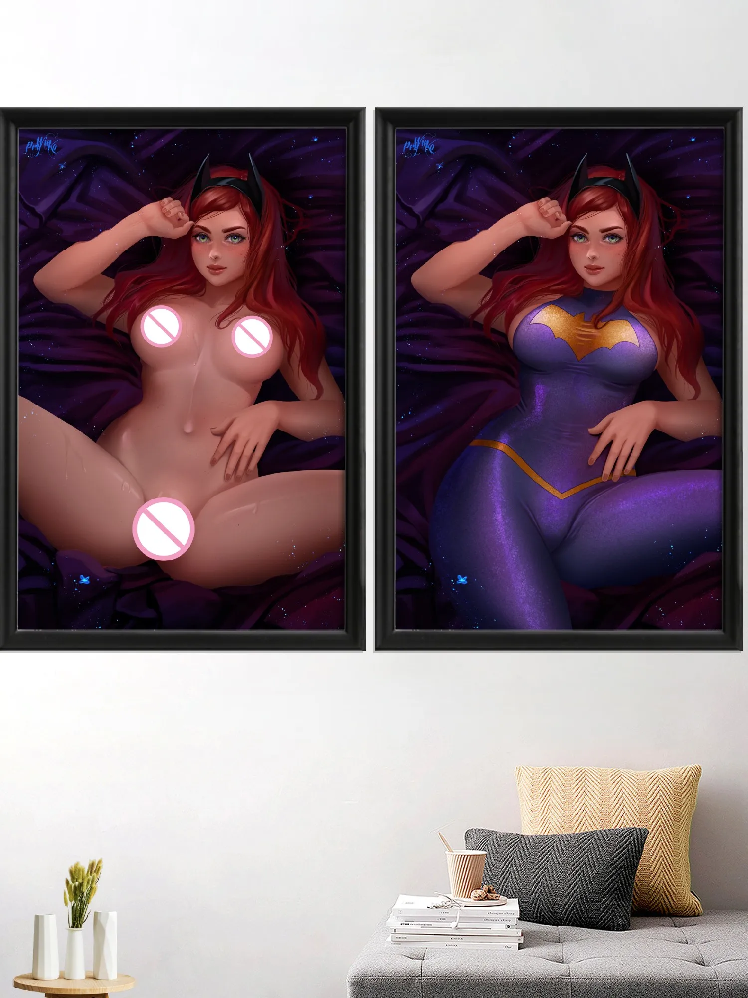 Raven Cartoon Sexy Nude Girl Game Anime Art-Poster Picture Prints Home Silk Living-Bedroom Decorazione Della Parete Decor Custom
