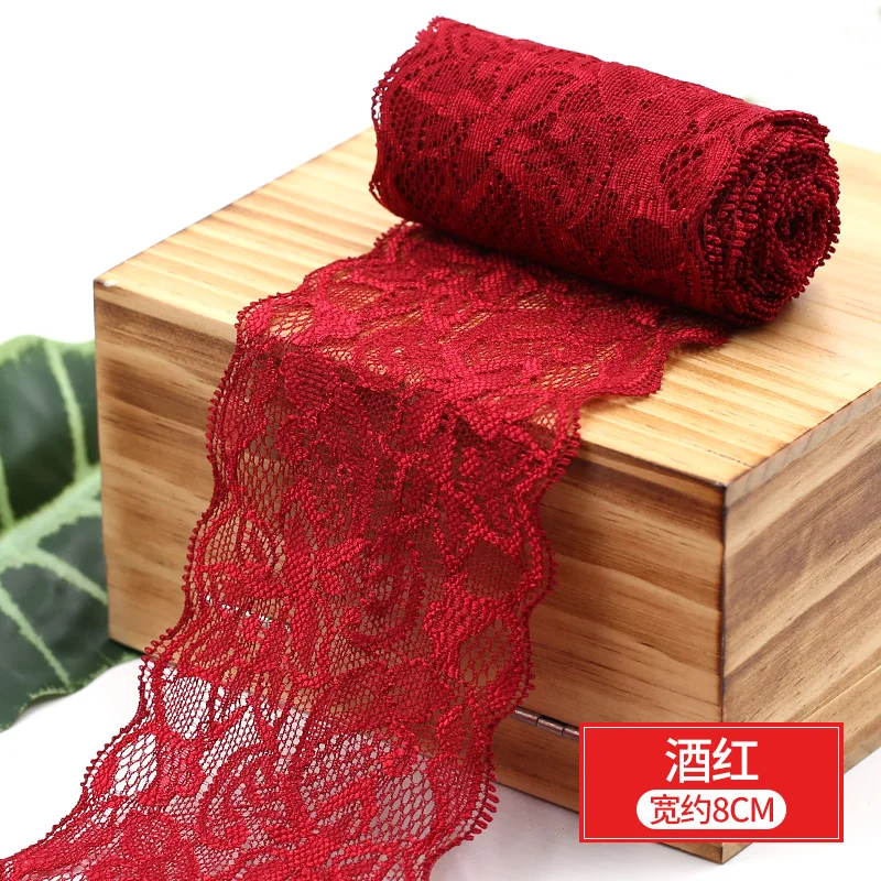 8cm Spandex Lace Elastic Crafts Sewing Ribbon Stretch Lace Trimming Fabric Knitting Material DIY Garment Accessories lace fabric lace ribbon lace garment accessories lace sewing supplies lace accessories lace sewing accessories