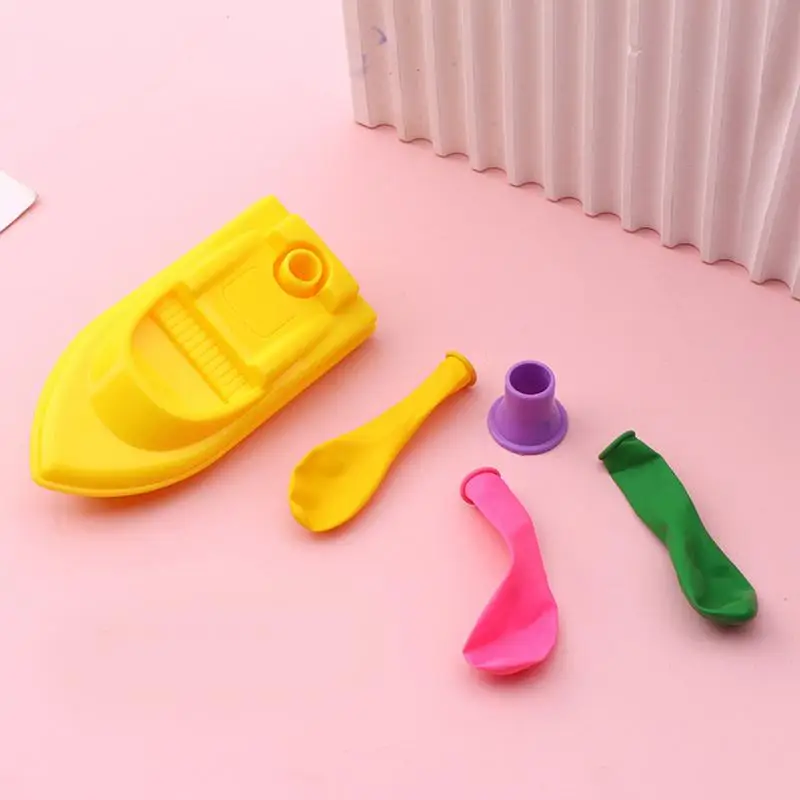 Balloon Powered Boat With 3 Balloons Boat Race Toy For Kids Bath Toys Funny Balloon Boat Racers Outdoor Pool Party Toys Gifts 2