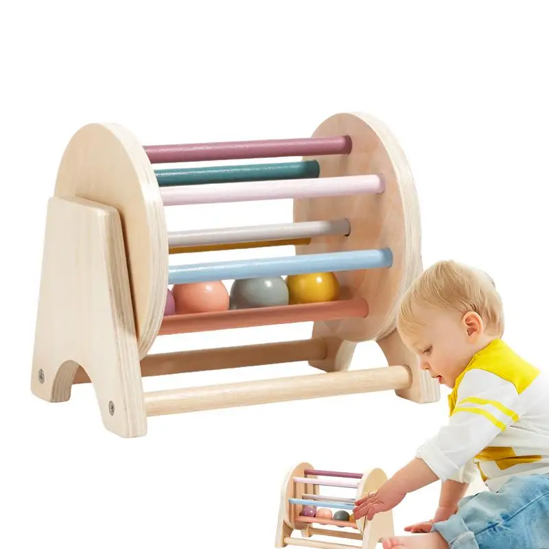 

Rainbow Roller Ball Toy Wooden Interactive And Developmental Sensory Toys For Kids Educational Toys For Birthday Gift Aged 3