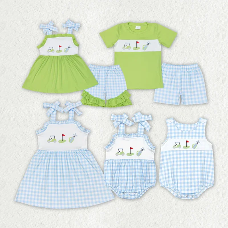 New Fashion Kids Sibling Clothing Golf Summer Girls Clothes Sibling Infant Baby Rompers Toddler Boys Clothes Girls Dresses Hot