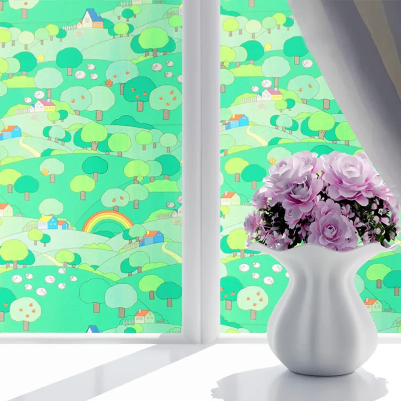 Window glass sticker self-adhesive frosted bathroom sliding door balcony shading sunscreen insulation film household window film