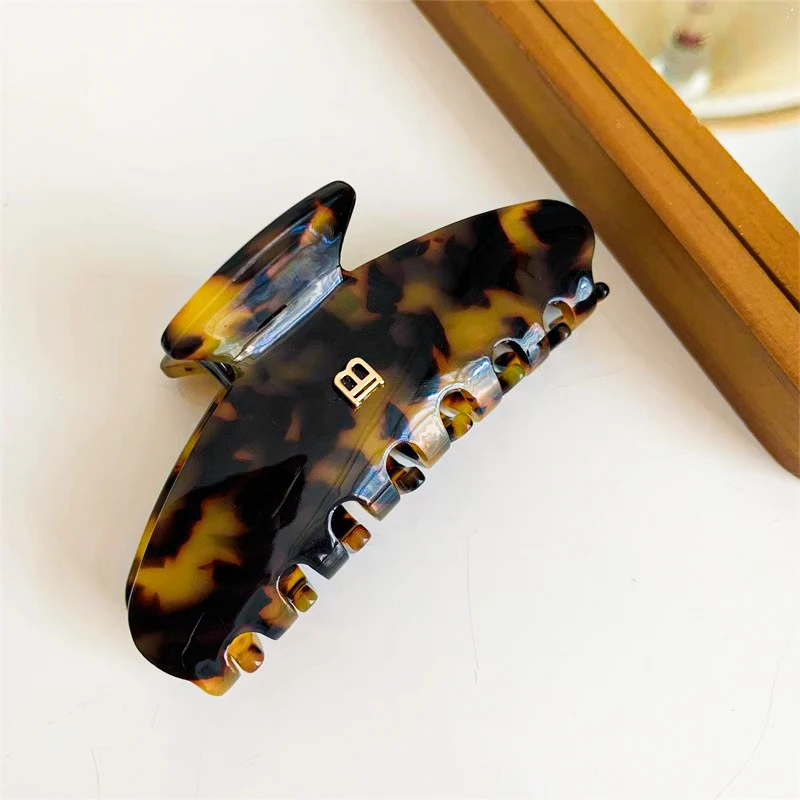 Acetic Acid Letter B Hairpin Shark Clip High Ponytail Hair Grab Clip Headwear Women\'s Fashion Barrettes Hair Accessories Gift