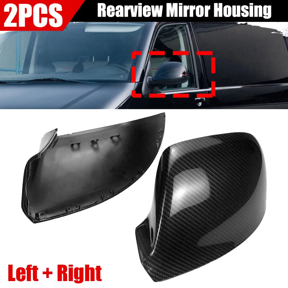 For Volkswagen Transporter T5 T5. Replacement carbon Black Side Rearview Mirror Cover Cap Shell Accessories