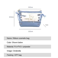 Disney Princess Transparent Lady Cosmetic Bag Girl Trumpet Hand Hold Portable Travel Waterproof Toiletry Bag Storage Bags 2