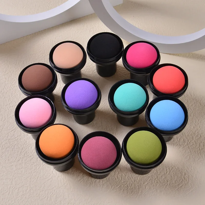 Mushroom Head Puff Round Head Mushroom Puff with Handle Makeup Sponge Foundation Mushroom Head Makeup Tools Wholesale 2