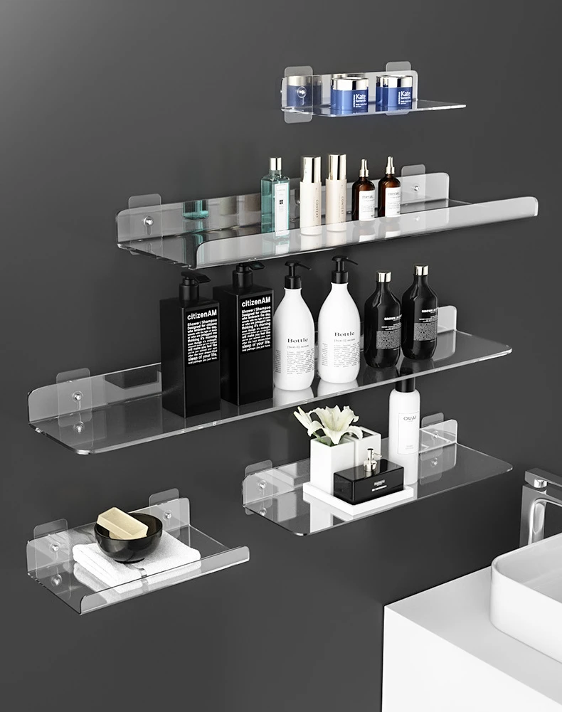 Acrylic Bathroom Floating Shelves 3-Tier Clear Shelves