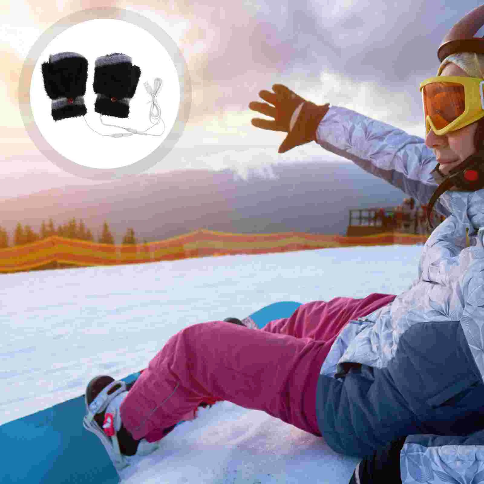 

Gloves Laptop USB Winter Mitten Bike Knitting Typing Hands Warmer Heated
