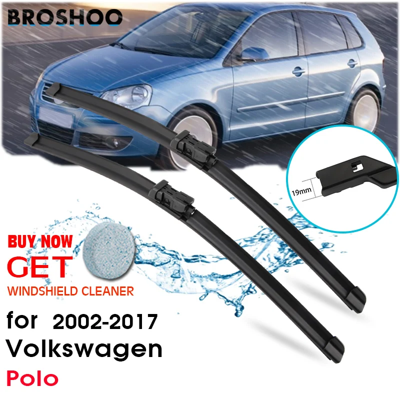 

BROSHOO Car Windscreen Wiper Blades For Volkswagen Polo MK4 MK5 Model Year From 2002 To 2017 Fit Side Pin Arm/Push Button Arm