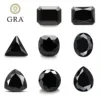 Top Quality Black Moissanite Loose Stone Black Color VVS1 Excellent Round Cut Moissanite Pass Diamond Tester 1