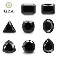 Top Quality Black Moissanite Loose Stone Black Color VVS1 Excellent Round Cut Moissanite Pass Diamond Tester 1